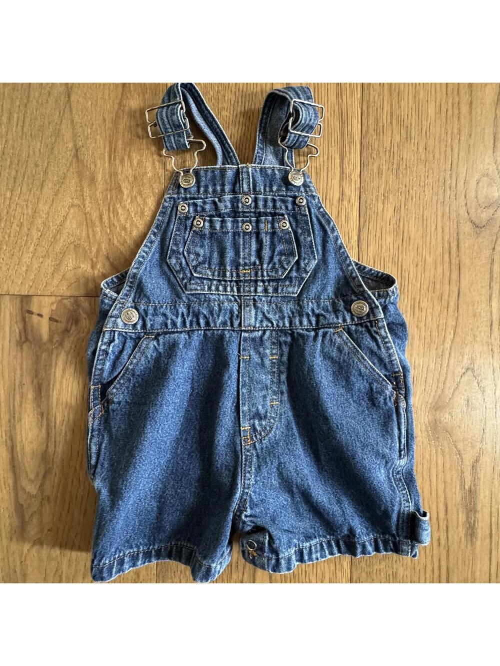 VTG Route 66 12mo Denim Shortalls Overalls